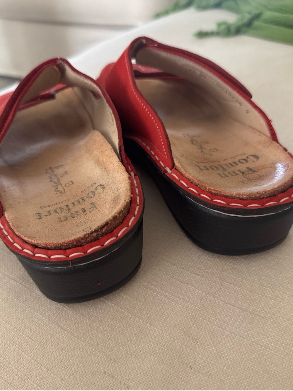 Finn Comfort Women’s EU 39 Red Leather Comfort Sandals D Width Germany 8.5 US - Picture 4 of 9
